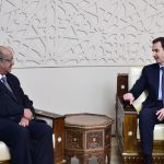 Abdelkader Messahel avec le président syrien Bachar Al-Assad, à Damas. D. R.